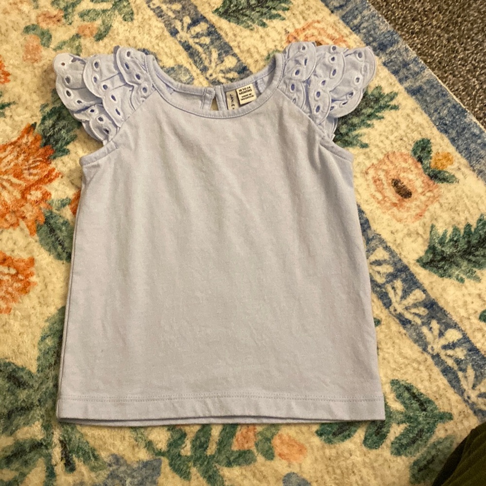 Janie and Jack Eyelet Flutter Sleeve Top Size 18-24 mo